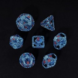 Metal DND Dice Set - Imprisoned Dragon Core Metal Dice Set for Role Playing Games (RPG) - Beautiful & Intricate Polyhedral DN...