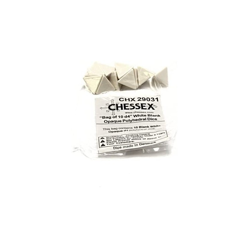 Opaque 16mm Polyhedral White Bag of 10 Blank d4 $16.82 Game Accessories