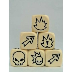 Flaming Skull Dice - Ivory w/Black - 3 Dice Fantasy Football Block Dice Set $18.95 Game Accessories