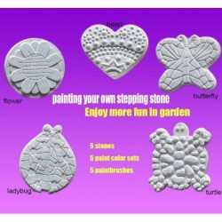 5PCS Painting Stepping Stones for Kids Craft Kit Arts and Crafts Kit for 4-12 Kids Art Supplies Fun Outdoor Toys Kids Art/Act...