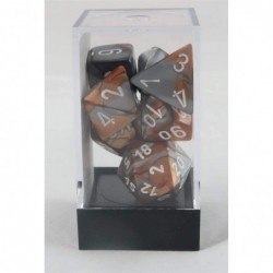 Polyhedral 7-Die Gemini Dice Set - Copper-Steel with White CHX-26424 $18.56 Game Accessories