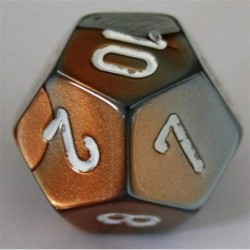 Polyhedral 7-Die Gemini Dice Set - Copper-Steel with White CHX-26424 $18.56 Game Accessories