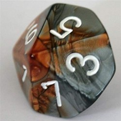 Polyhedral 7-Die Gemini Dice Set - Copper-Steel with White CHX-26424 $18.56 Game Accessories