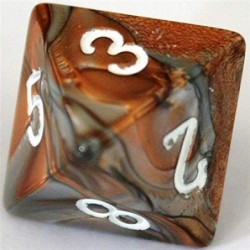 Polyhedral 7-Die Gemini Dice Set - Copper-Steel with White CHX-26424 $18.56 Game Accessories