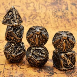 7-Piece Metal dice Set Skull Hollow Metal DND dice Set Suitable for Role Playing Dungeons and Dragons D&D dice $49.32 Game Ac...