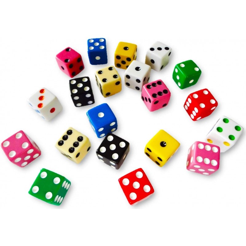 20 Assorted Dice 10 Colors 16 mm - Great for Gaming Casino Night - Brought to You by DLS $14.52 Game Accessories