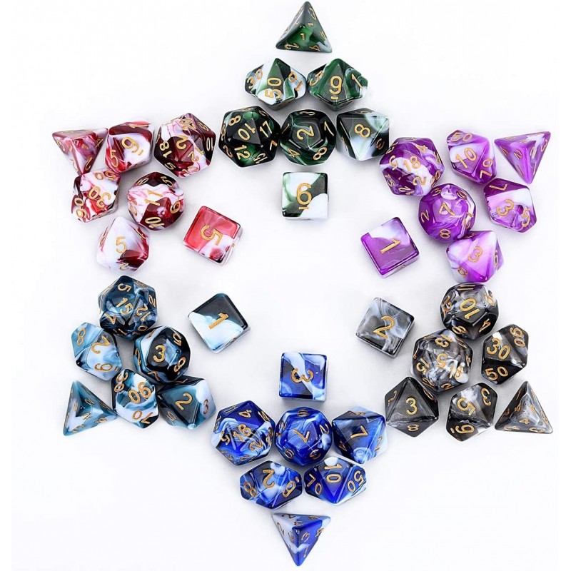 Polyhedral Dice Set Table Games Dice Pressure Remove 6 Sets Dice 6 x 7 Die Series D20 D12 D10 D8 D6 D4 DND dice DND RPG MTG D...