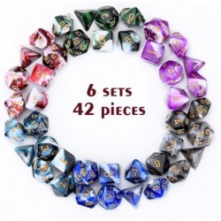 Polyhedral Dice Set Table Games Dice Pressure Remove 6 Sets Dice 6 x 7 Die Series D20 D12 D10 D8 D6 D4 DND dice DND RPG MTG D...