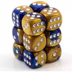 DND Dice Set-D&D Dice-16mm Gemini Blue Gold and White Plastic Polyhedral Dice Set-Dungeons and Dragons Dice Includes 12 Dice ...