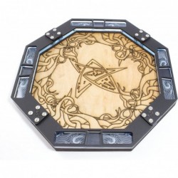 Dice Tray-10 Octagon-Wood with Laser Etched Eldritch Cthulhu Lovecraft $77.52 Game Accessories