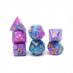 DND Dice Polyhedral 7-Die Dice Set for D&D Dungeons & Dragons Role Playing Gaming Night Sky dice with Glitter Purple Green… $...