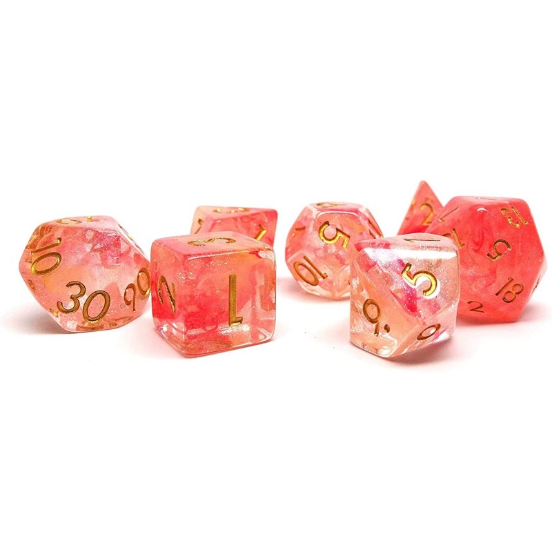 Stardust Plastic Polyhedral Dice Set for Tabletop Games and RPG (Pink Stardust) $22.07 Game Accessories