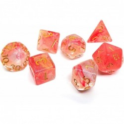 Stardust Plastic Polyhedral Dice Set for Tabletop Games and RPG (Pink Stardust) $22.07 Game Accessories