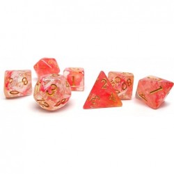 Stardust Plastic Polyhedral Dice Set for Tabletop Games and RPG (Pink Stardust) $22.07 Game Accessories