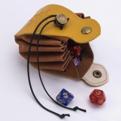 Drawstring Leather DND Dice Bag Gifts Role Playing Game Dice Pouch Soft Foldable and Storage Bag for D&D Dice Jewelry Coins K...