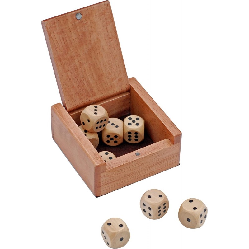 Wooden Dice Box and 8 Wooden Dice $24.21 Game Accessories