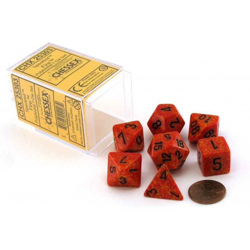 Dice: Polyhedral 7-Die Speckled Dice Set - Fire $17.04 Game Accessories