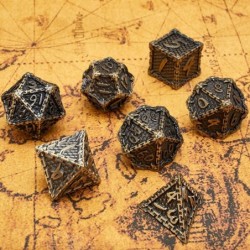 Metal dice Set 7-Piece Dragon Pattern DND Metal polyhedral dice Set Suitable for Role Playing Dungeons and Dragons D&D dice $...