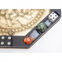 Dice Tray~10" Octagon-Celtic Knot Laser Engraved on Wood for Games $67.46 Game Accessories