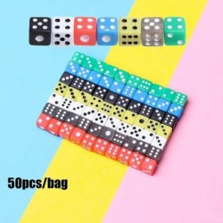 50PCS/Bag 6 Sided Dices Table Games Dice 5MM Acrylic Round Corner Board Game Dice Party Game Dices Portable Cubes Digital Dic...