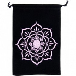 Unlined Velvet Bag Embroidered Lotus Black Wiccan Wicca Pagan $17.50 Game Accessories