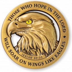 American Bald Eagle Challenge Coin Bulk Pack of 3 Christian Pocket Tokens Isaiah 40:31 Bible Study Supplies for Men Religious...