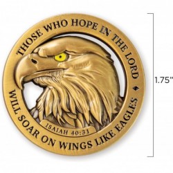 American Bald Eagle Challenge Coin Bulk Pack of 3 Christian Pocket Tokens Isaiah 40:31 Bible Study Supplies for Men Religious...