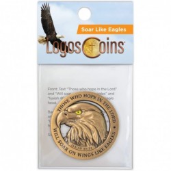 American Bald Eagle Challenge Coin Bulk Pack of 3 Christian Pocket Tokens Isaiah 40:31 Bible Study Supplies for Men Religious...