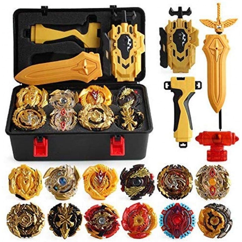 12 Pcs Gyros Burst Turbo Gyros Top Evolution Metal Fusion Burst Gyro Toy Battle Gyro Battling Tops Game Set with 12 Spinning ...