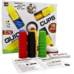 Quick Cups Games for Kids Classic Speed Cup Game for Parent-Child Interactive Stacking Cups Game with 24 Picture Cards 30 Cup...