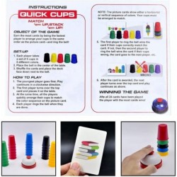 Quick Cups Games for Kids Classic Speed Cup Game for Parent-Child Interactive Stacking Cups Game with 24 Picture Cards 30 Cup...