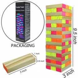 Black Light Tumble Tower Game Set 54 Blocks with Funny Commands and Games on 45 of Them Perfect Pregame Party Starter Funny N...