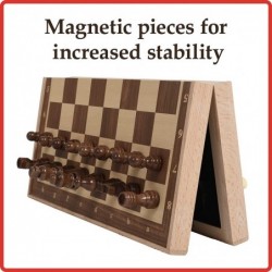 Magnetic Travel Chess - Play Chess in Planes Trains and Cars! - Magnetic Chess Board Set for Kids Beechwood Board - Ages 6+ $...