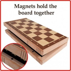 Magnetic Travel Chess - Play Chess in Planes Trains and Cars! - Magnetic Chess Board Set for Kids Beechwood Board - Ages 6+ $...