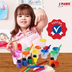 Toddlers Painting Set with Spill Proof Paint Cups– 32 Piece Paint Set with Washable Water Based Tempera Paint Brushes Art Smo...