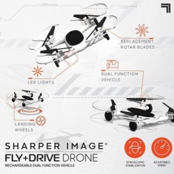 Sharper Imager 7" Rechargeable Drone Fly in The Sky Drive On The Land $83.00 Hobby RC Quadcopters & Multirotors