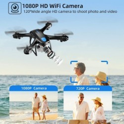 Drone with 1080P Camera for Adults Kids Beginner Drone with WiFi Live Video FPV Drone RC Quadcopters with Altitude Hold Headl...