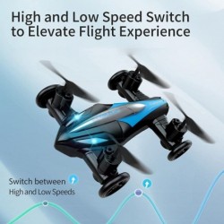 Drone_Flying Cars Quadcopter Air-Ground Dual Mode Switchwith Remote Control Car with 360°Rolling Speed Switch LED Lights One ...