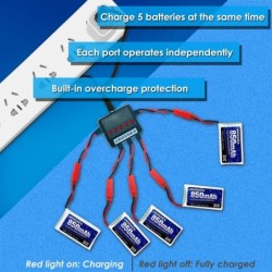 3.7V Lipo Battery 850mah Rechargeable Lipo with JST Plug X5 Charger for MJX Syma Holy Stone Sky Viper RC Quadcopter Drone X56...