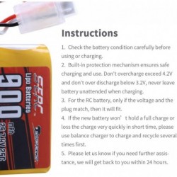 7.4V 2S RC Small Lipo Battery 25C 900mAh with JST Connector for RC Airplane Aircraft Quadcopter Helicopter Drone FPV (2 Packs...