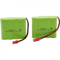 2 Pack JST 4.8V 800mAh Ni-Cd Rechargeable Battery Pack with JST Plug and 2 USB Charger Cable Replacment for Kolegend 1/18 Sca...