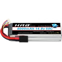 4S Lipo Battery 6000mAh 14.8V 50C with TR Plug RC Lipo Battery Compatible with RC Helicopter Airplane Car Truck RC Boat Remot...