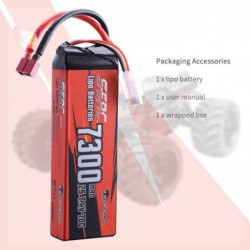 2S 7.4V Lipo Battery 7300mAh 70C Soft Pack with Deans T Plug for 1/8 1/10 RC Model Vehicle Car Truck Tank Buggy Truggy Racing...