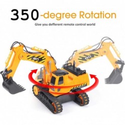 Remote Control Excavator Toy 2 Batteries Digger Hydraulic Construction Vehicles RC Trucks Toys for Boys Girls Kids 3 4 5 6 7 ...