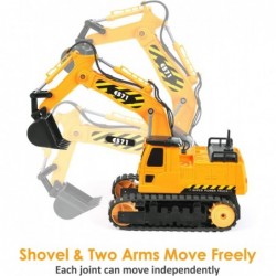 Remote Control Excavator Toy 2 Batteries Digger Hydraulic Construction Vehicles RC Trucks Toys for Boys Girls Kids 3 4 5 6 7 ...