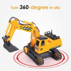 Remote Control Excavator Toy 2 Batteries Digger Hydraulic Construction Vehicles RC Trucks Toys for Boys Girls Kids 3 4 5 6 7 ...