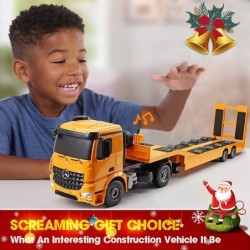 RC Semi Truck RC Truck Excavator Toys RC Tractor Remote Control Trailer Truck Electronics Construction Vehicles Toy with Soun...