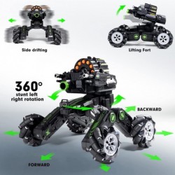 RC Tank Car with Drift Remote and Hand Gesture Control Dual Mode Stunt Truck with Light Spray and Music 2.4Ghz Free Deformati...