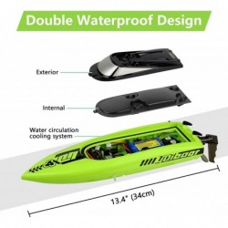 RC Boat for Kids and Adults 25km/h High Speed Remote Control Boat for Pool & Lake 2.4 GHZ Fast Racing Boats with 2 Rechargeab...