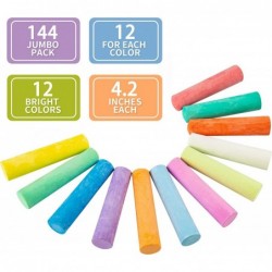 144 PCS Sidewalk Chalks Set Chalk Bulk Outside chalk Bulk Sidewalk Chalk Giant Chalk Side walk Chalks for Kids Outdoor Chalk ...